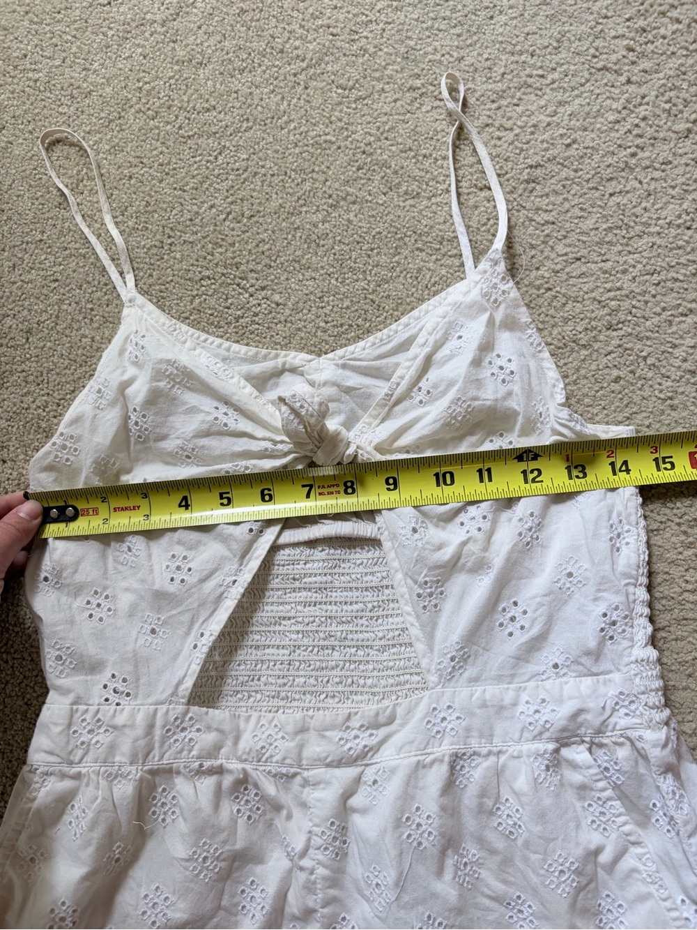 aerie White Eyelet Romper with Cutout